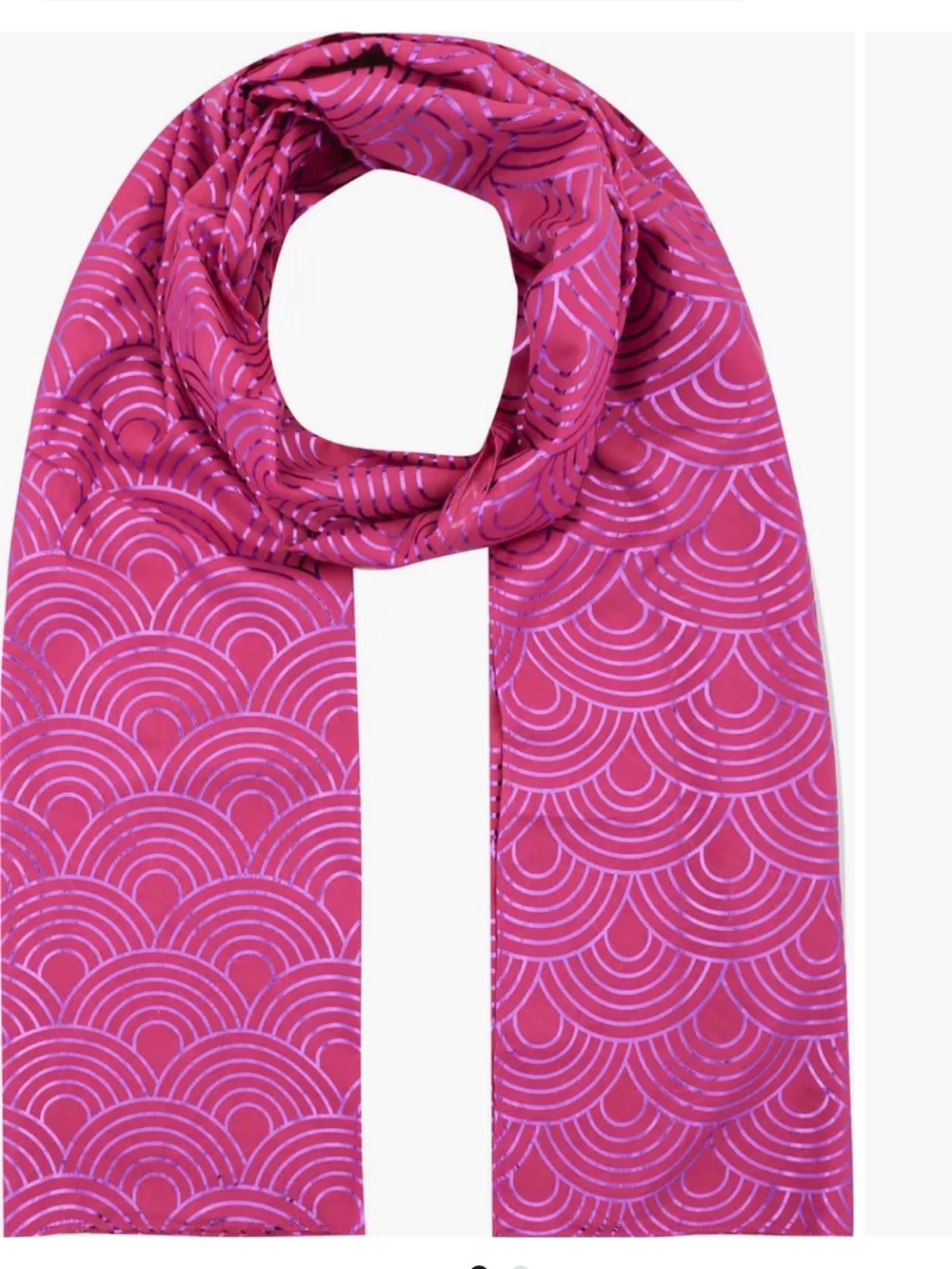 Kurt Geiger Fuchsia Wave-Pattern Scarf
